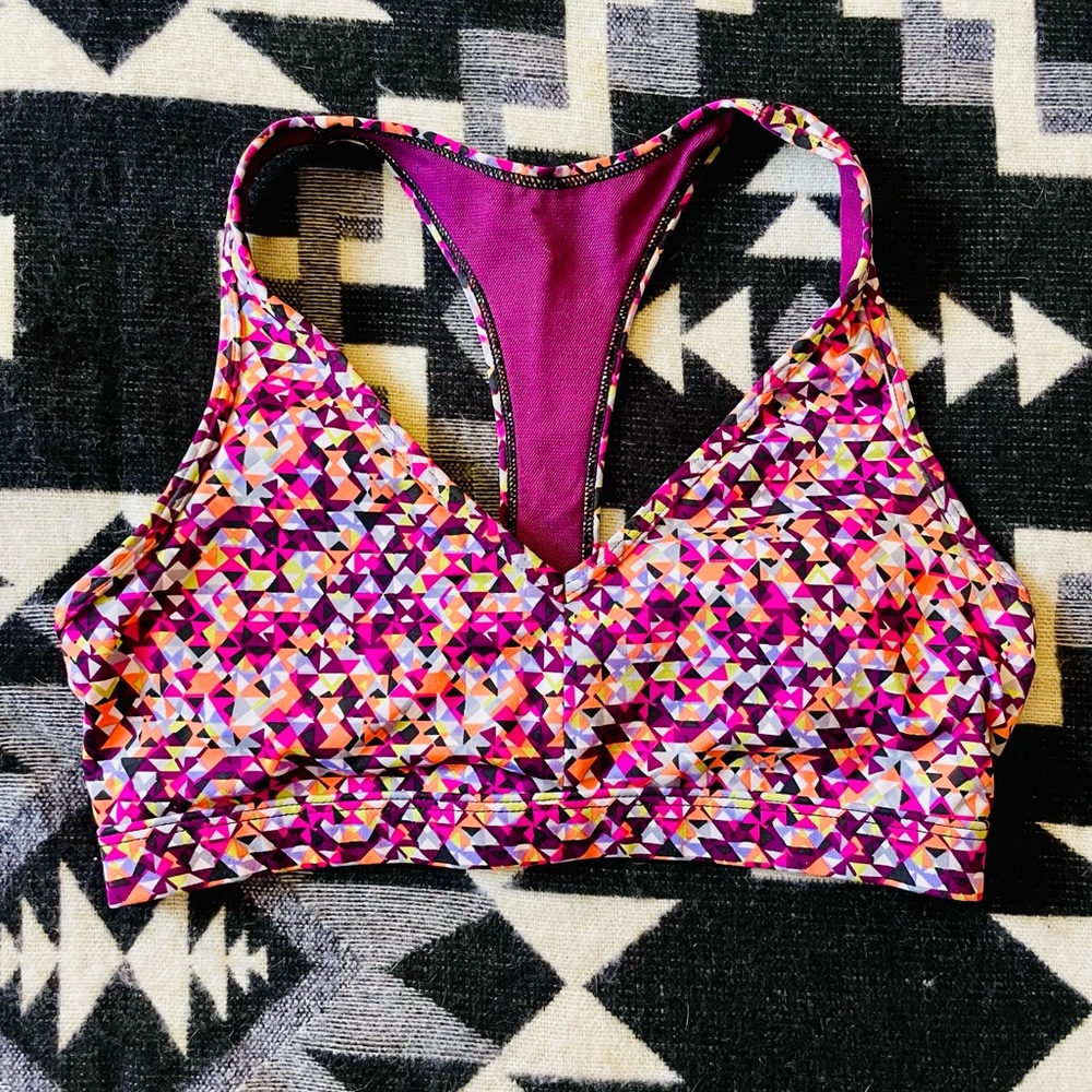 Victoria Sport Colorful Geometric Sports Bra NWOT